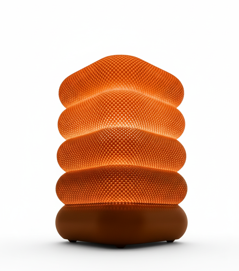Lampă Ambientală Texturată - Lampă de Noapte Unică cu Design Organic - Accent Decorativ Modern pentru Casă
