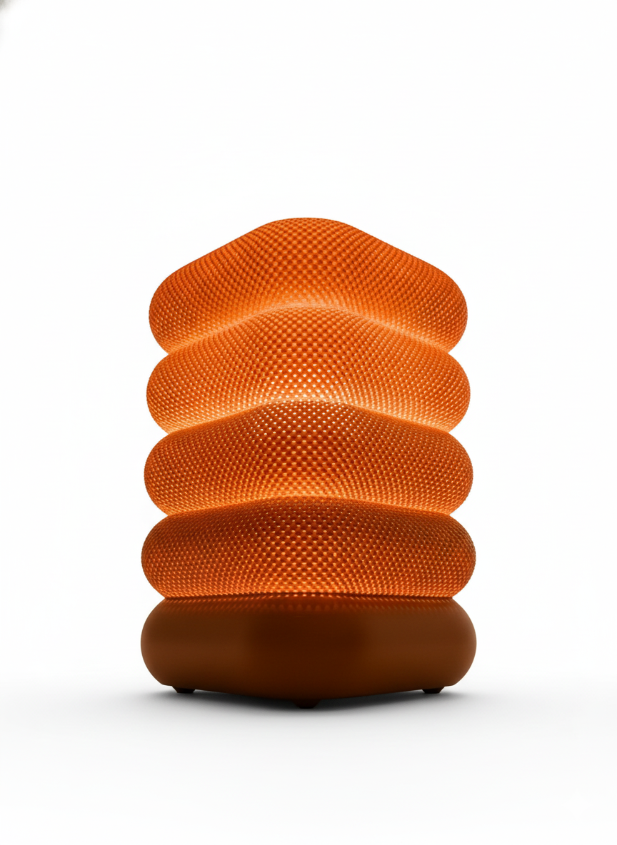 Lampă Ambientală Texturată - Lampă de Noapte Unică cu Design Organic - Accent Decorativ Modern pentru Casă